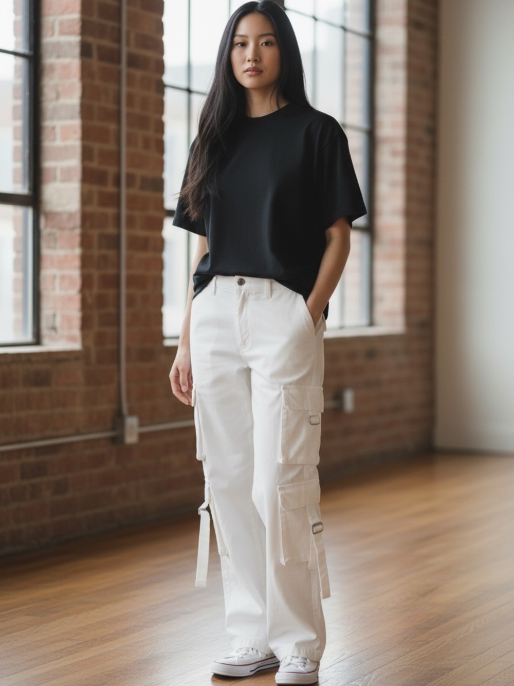 Zara White Cargo Pants